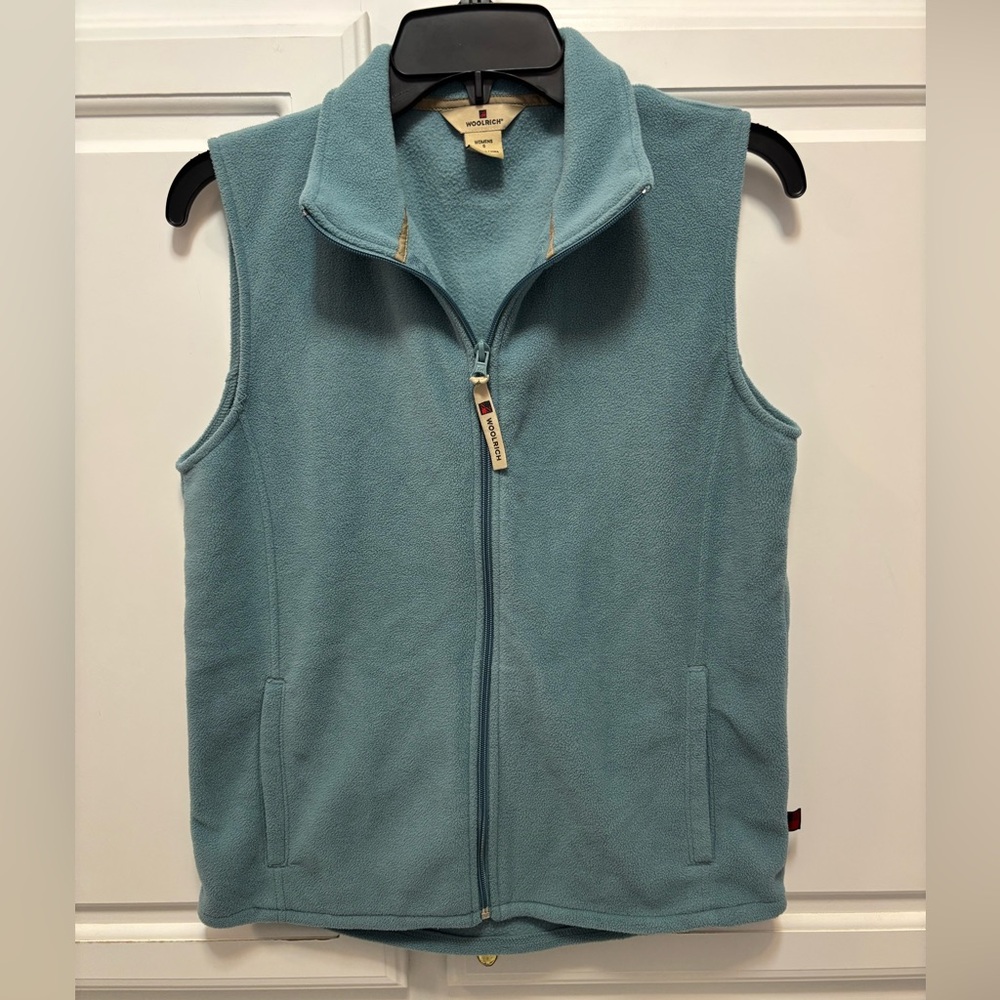 Woolrich Light Teal Full Zip Up Fleece Vest Women's Size Small